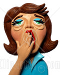 12087-Royalty-Free-Clipart-Illustration-Of-Woman-Yawning-With-Hand-Over-Mouth